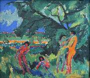 Ernst Ludwig Kirchner Naked Playing People oil on canvas